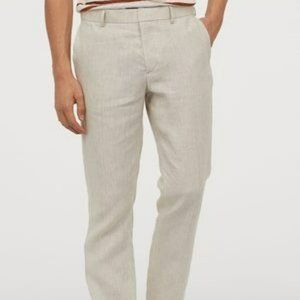 H&M Linen Pants (Biege), Size 33R